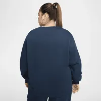 Nike Sportswear Phoenix Fleece женская оверсайз Crew-Neck свитшот (большие размеры) синий