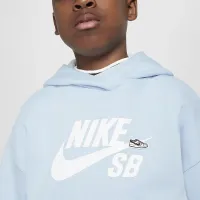 Nike SB Icon Fleece EasyOn Big дитячі оверсайз Pullover Толстовка з капюшоном блакитний