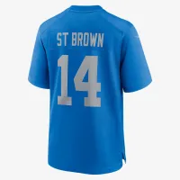Amon-Ra St. цвет коричневый Detroit Lions мужские Nike NFL Game Football Jersey синий