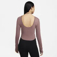 Nike Sportswear Chill Knit жіноча Tight Scoop-Back Long-Sleeve Mini-Rib Top колір фіолетовий