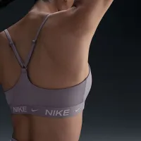 Nike Indy Light Support женская Padded Adjustable Sports Bra цвет серый