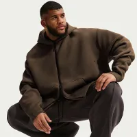 Nike Tech мужские Fleece Full-Zip Толстовка с капюшоном цвет коричневый