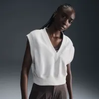 Nike Sportswear Phoenix Fleece жіноча Loose V-Neck Sleeveless Cropped Top колір коричневий