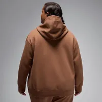 Nike Jordan Flight Fleece женская Satin-Lined Pullover Толстовка с капюшоном (большие размеры) цвет коричневый