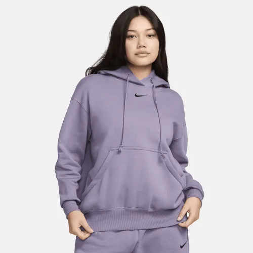 Nike Sportswear Phoenix Fleece женская оверсайз Pullover Толстовка с капюшоном цвет фиолетовый