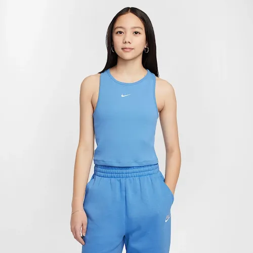 Nike Sportswear Girls' Ribbed Tank Top блакитний