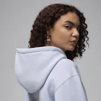 Nike Jordan Flight Fleece жіноча Satin-Lined Pullover Толстовка з капюшоном колір сірий