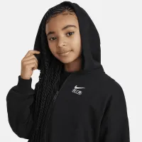 Nike Air Girls' French Terry Full-Zip Толстовка с капюшоном цвет черный