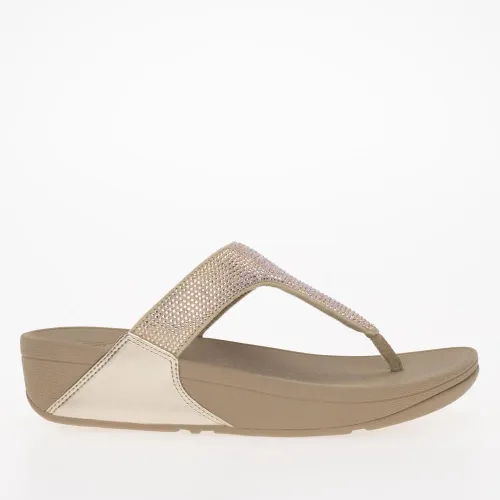 Japonki FitFlop Lulu Crystal Embellished Toe-Post босоніжки EC5-A94 - Бежевий