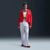 Nike Sportswear Phoenix Fleece женская Over-оверсайз Graphic Cardigan цвет красный
