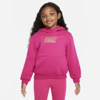 Nike Sportswear Club Fleece Holiday Shine Толстовка с капюшоном Little Kids Толстовка с капюшоном Pink