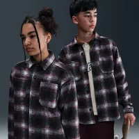 Nike SB Big детские Long-Sleeve Button Down Shirt цвет черный
