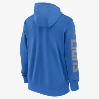 Detroit Lions Sideline Team Issue Club чоловічі Nike Full Zip Толстовка з капюшоном блакитний