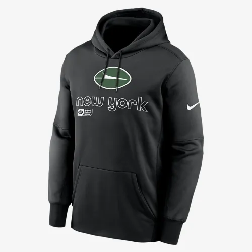 New York Jets Men’s Nike Therma NFL Pullover Толстовка с капюшоном цвет черный