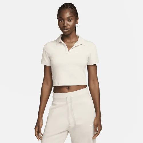 Nike Sportswear Essential женская Short-Sleeve Polo Top цвет коричневый