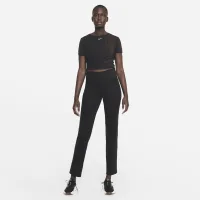 Nike Dri-FIT One Luxe женская Twist Cropped Short-Sleeve Top цвет черный