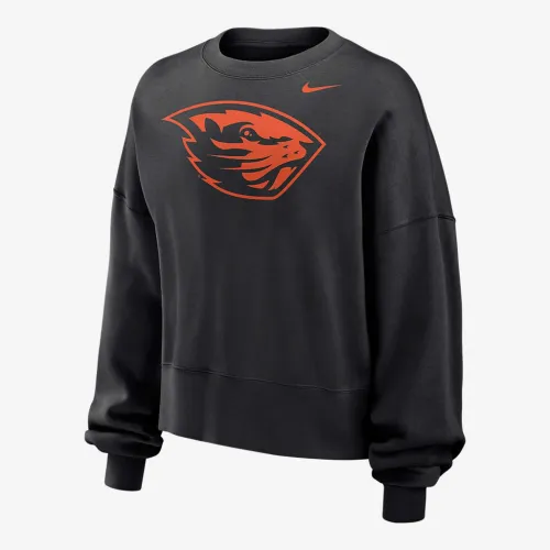 Oregon State Phoenix Fleece женская Nike College Crew-Neck свитшот цвет черный