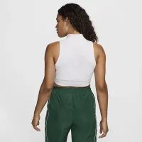 Nike Sportswear Chill Terry женская Slim Cropped 1/2-Zip French Terry Tank Top цвет коричневый