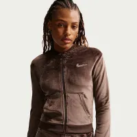 Nike Sportswear женская Full-Zip Long-Sleeve Hooded Top цвет коричневый
