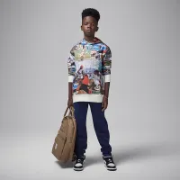 Nike Jordan MJ Brooklyn Big детские Printed Fleece Pullover Толстовка с капюшоном цвет белый