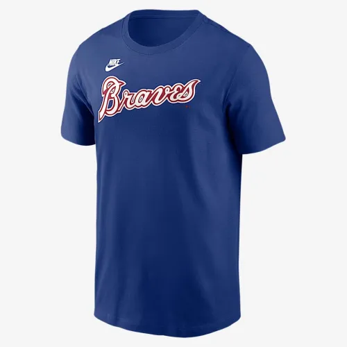 Hank Aaron Atlanta Braves Cooperstown Fuse чоловічі Nike MLB футболка блакитний