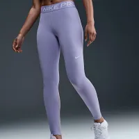 Nike Pro женская Mid-Rise Mesh-Paneled лосины цвет фиолетовый