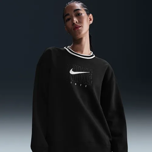 Nike Sportswear Phoenix Fleece женская оверсайз Graphic Crew-Neck свитшот цвет черный