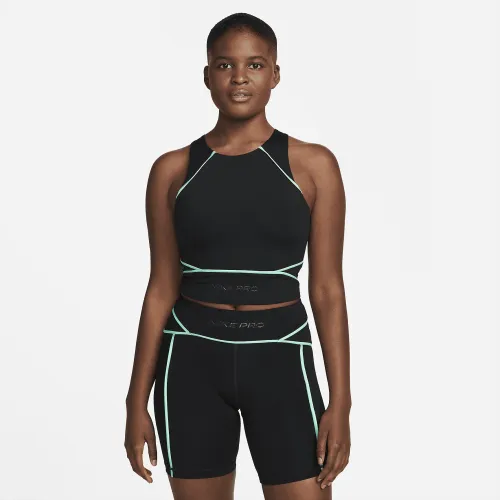 Nike Pro Dri-FIT жіноча Cropped тренувальні Tank колір чорний