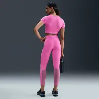 Nike Pro женская Mid-Rise 7/8 Mesh-Panel Graphic лосины Pink