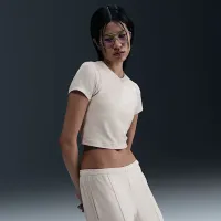 Nike Sportswear Chill Knit женская Cropped футболка цвет коричневый