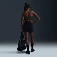 Nike Zenvy Asymmetrical жіноча Light-Support Padded Sports Bra колір коричневий