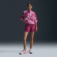 Nike One жіноча Therma-FIT оверсайз 1/2-Zip Fleece Printed Top колір фіолетовий