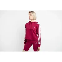 Кофта/футболка adidas Essentials 3-Stripes Cropped Толстовка с капюшоном GM5574 - бордовая