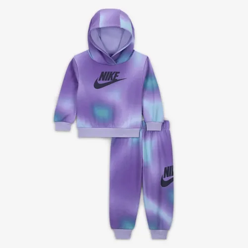 Nike Solarized Baby (12-24M) Pullover Толстовка с капюшоном and Pants набор цвет фиолетовый