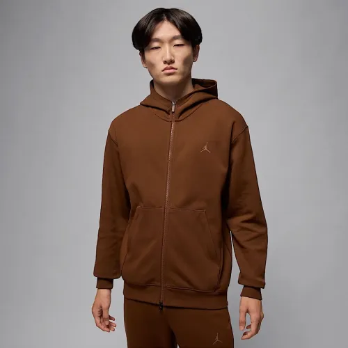 Nike Jordan Sport Hoop Fleece мужские Dri-FIT Full-Zip Толстовка с капюшоном цвет коричневый