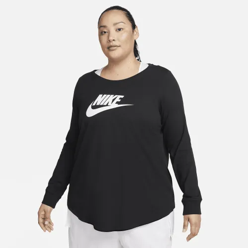 Nike Sportswear Club жіноча Long-Sleeve футболка (великі розміри) колір чорний