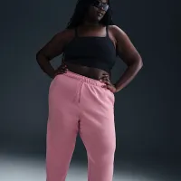 Nike Sportswear Club Fleece женская Mid-Rise оверсайз Sweatpants (большие размеры) Pink