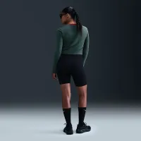 Nike Sportswear Chill Knit жіноча Slim Long-Sleeve Cropped Graphic Tee колір зелений