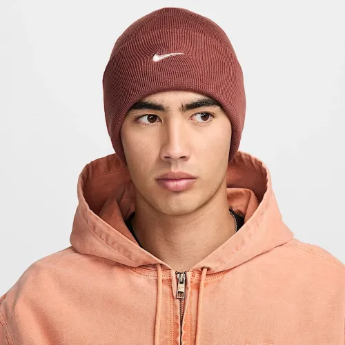 Nike Peak Swoosh Beanie колір коричневий