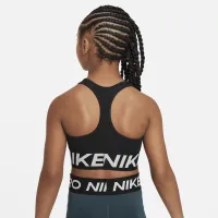 Nike Pro Swoosh Girls' Sports Bra колір чорний