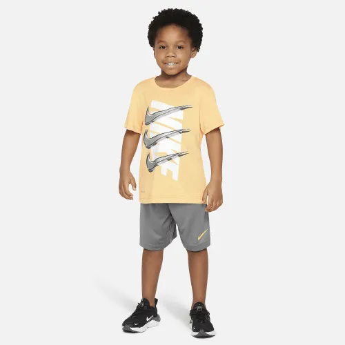 Nike Dri-FIT Dropset Little Kids' Shorts Set Grey