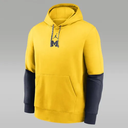 Michigan Wolverines Sideline Team Issue Club чоловічі Nike College Pullover Толстовка з капюшоном Yellow