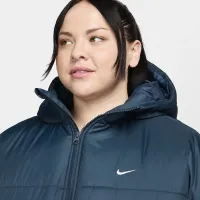 Nike Sportswear Classic Puffer женская Therma-FIT Loose Hooded Куртка (большие размеры) синий