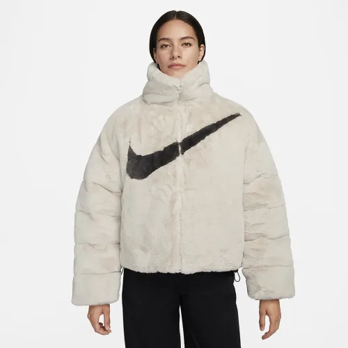 Nike Sportswear Essential женская оверсайз Faux Fur Puffer цвет коричневый