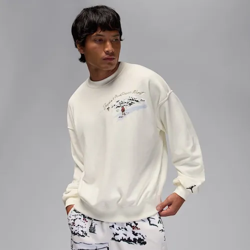 Nike Jordan Brooklyn Fleece чоловічі Crew-Neck світшот колір білий