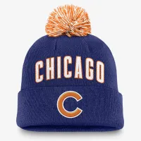 Chicago Cubs Peak мужские Nike MLB Cuffed Pom Beanie синий