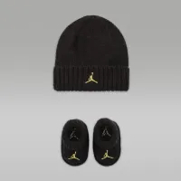 Nike Jordan Baby (0-6M) Chunky Knit Hat and Booties набор цвет черный