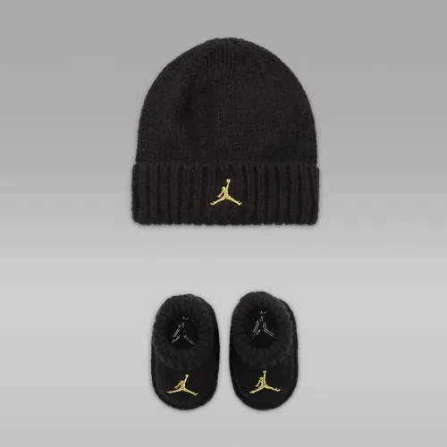 Nike Jordan Baby (0-6M) Chunky Knit Hat and Booties набор цвет черный