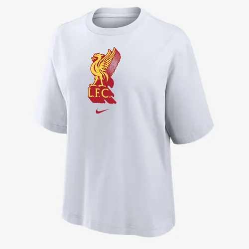 Liverpool FC женская Nike Soccer Boxy футболка цвет белый