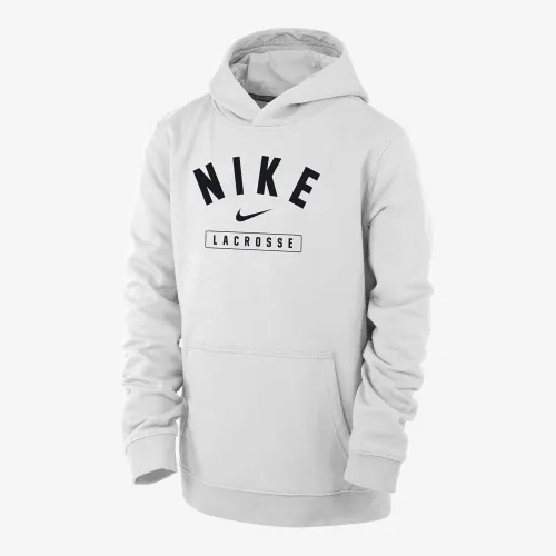 Nike Lacrosse Big детские (для мальчиков) Pullover Толстовка с капюшоном цвет белый